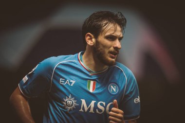 Kvicha Kvaratkshelia UEFA Şampiyonlar Ligi 2023 / 24 maçında Estadio Municipal de Braga, Portekiz 'de SC Braga ve SSC Napoli arasında oynandı. (Maciej Rogowski)