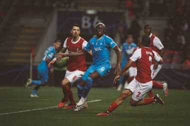 Victor Osimhen UEFA Şampiyonlar Ligi 2023 / 24 maçında SC Braga ve SSC Napoli arasında Estadio Municipal de Braga, Braga, Portekiz 'de oynandı. (Maciej Rogowski)