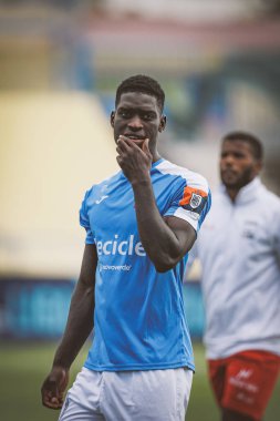 Sana Gomes, Liga Portekiz maçında CF OS Belenses ile Estadio Restelo, Belem, Lizbon, Portekiz 'deki UD Leiria arasında 23 / 24 maç yaptı. (Maciej Rogowski)