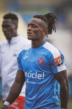 Cle Andrade, Liga Portekiz maçında CF OS Belenses ile Estadio Restelo, Belem, Lizbon, Portekiz 'deki UD Leiria arasında oynanan 23 / 24 maçında. (Maciej Rogowski)