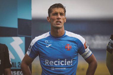 Duarte Valente, Liga Portekiz maçında CF OS Belenses ile Estadio Restelo, Belem, Lizbon, Portekiz 'deki UD Leiria arasında 23 / 24 maç yaptı. (Maciej Rogowski)