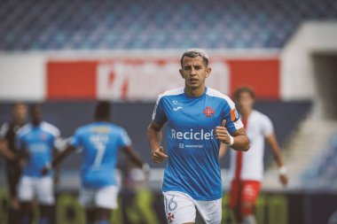 CF OS Belenses ile Estadio Restelo, Belem, Lizbon, Portekiz 'deki UD Leiria arasında oynanan Liga Portekiz maçında Chapi Romano. (Maciej Rogowski)