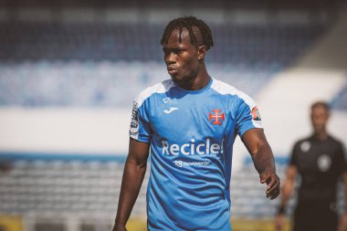 Liga Portugal maçında Moha Keita Junior CF OS Belenses ile Estadio Restelo, Belem, Lizbon, Portekiz 'deki UD Leiria arasında 2 / 24 maç yaptı. (Maciej Rogowski)