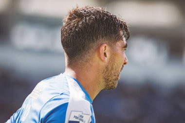 Cain Attard, Liga Portekiz maçında CF OS Belenses ile Estadio Restelo, Belem, Lizbon, Portekiz 'deki UD Leiria arasında 23 / 24 maç yaptı. (Maciej Rogowski)