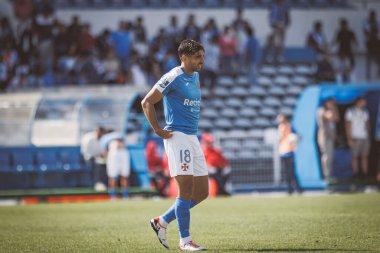 Cain Attard, Liga Portekiz maçında CF OS Belenses ile Estadio Restelo, Belem, Lizbon, Portekiz 'deki UD Leiria arasında 23 / 24 maç yaptı. (Maciej Rogowski)