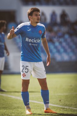 Pedro Carvalho, Liga Portekiz maçında CF OS Belenses ile Estadio Restelo, Belem, Lizbon, Portekiz 'deki UD Leiria arasında 23 / 24 maç yaptı. (Maciej Rogowski)