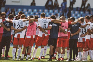 Liga Portekiz 2 / 23 maçında UD Leiria 'nın oyuncuları CF OS Belenses ile Estadio Restelo, Belem, Lizbon, Portekiz' deki UD Leiria arasında oynanacak. (Maciej Rogowski)