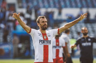 Marco Baixinho, Liga Portekiz maçında CF OS Belenses ile Estadio Restelo, Belem, Lizbon, Portekiz 'deki UD Leiria arasında 23 / 24 maç yaptı. (Maciej Rogowski)