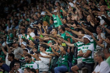 Liga Portekiz maçında taraftarlar Estadio Jose Alvalade, Lizbon, Portekiz 'deki Sporting CP ve Rio Ave FC arasında 23 / 24 maç yaptı. (Maciej Rogowski)