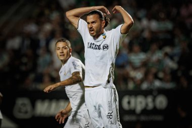 Mattheus Oliveira, Liga Portugal Betclic maçında SC Farense ile Sao Luis, Faro 'daki Sporting CP arasında attığı 23 / 24' lük golü kutluyor. (Maciej Rogowski)