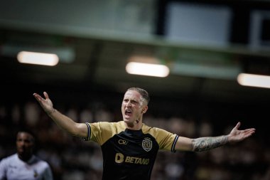 Liga Portugal Betclic maçında Nuno Santos, Estadio de Sao Luis, Faro 'da SC Farense ile Sporting CP arasında 23 / 24 maç oynadı. (Maciej Rogowski)