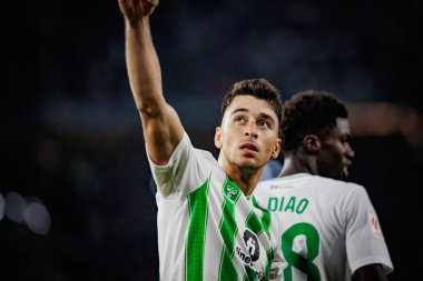 Marc Roca La Liga maçında Real Betis ile Valencia CF arasında Estadio Benito Villamarin, Seville 'de oynandı. (Maciej Rogowski)