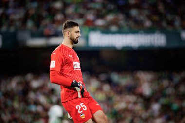 Giorgi Mamardashvili during La Liga 23/24 game between Real Betis and Valencia CF at Estadio Benito Villamarin, Seville. (Maciej Rogowski) clipart