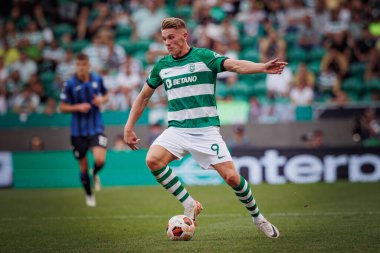 Viktor Gyokeres UEFA Avrupa Ligi sırasında Portekiz 'deki Estadio Jose Alvalade' de Sporting CP ve Atalanta BC arasında oynanan 23 / 24 maçında. (Maciej Rogowski)