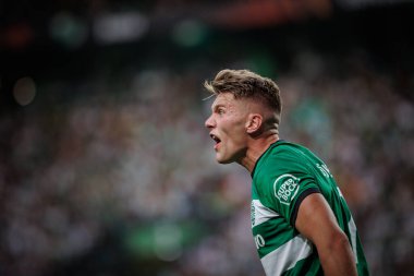 Viktor Gyokeres UEFA Avrupa Ligi sırasında Portekiz 'deki Estadio Jose Alvalade' de Sporting CP ve Atalanta BC arasında oynanan 23 / 24 maçında. (Maciej Rogowski)