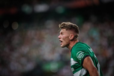 Viktor Gyokeres UEFA Avrupa Ligi sırasında Portekiz 'deki Estadio Jose Alvalade' de Sporting CP ve Atalanta BC arasında oynanan 23 / 24 maçında. (Maciej Rogowski)