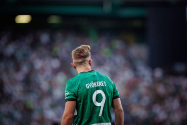 Viktor Gyokeres UEFA Avrupa Ligi sırasında Portekiz 'deki Estadio Jose Alvalade' de Sporting CP ve Atalanta BC arasında oynanan 23 / 24 maçında. (Maciej Rogowski)