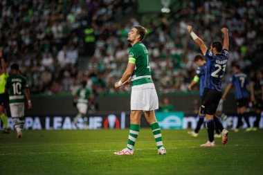 Sebastian Coates UEFA Avrupa Ligi 'nde Sporting CP ile Atalanta BC arasında oynanan maçta Estadio Jose Alvalade, Lizbon, Portekiz' de mücadele etti. (Maciej Rogowski)