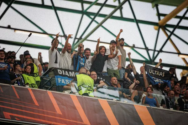 Fans Uefa Europa League Game Sporting Atalanta Estadio Jose Alvalade — Stock Photo, Image