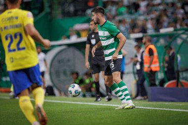 Goncalo Inacio, Liga Portekiz Betclic maçında Sporting CP ve FC Arouca arasında Estadio Jose Alvalade, Lizbon, Portekiz 'de oynanan 23 / 24 maçında. (Maciej Rogowski)