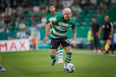 Nuno Santos, Liga Portekiz Betclic maçında Sporting CP ve FC Arouca arasında Estadio Jose Alvalade, Lizbon, Portekiz 'de oynandı. (Maciej Rogowski)