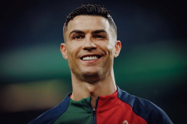 UEFA Euro 2024 eleme maçı sırasında Portekiz ve Slovakya milli takımları arasında Estadio do Dragao, Porto 'da oynanan Cristiano Ronaldo. (Maciej Rogowski)