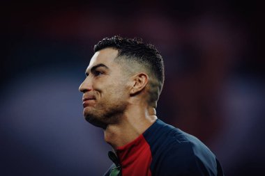 UEFA Euro 2024 eleme maçı sırasında Portekiz ve Slovakya milli takımları arasında Estadio do Dragao, Porto 'da oynanan Cristiano Ronaldo. (Maciej Rogowski)