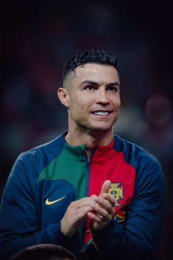UEFA Euro 2024 eleme maçı sırasında Portekiz ve Slovakya milli takımları arasında Estadio do Dragao, Porto 'da oynanan Cristiano Ronaldo. (Maciej Rogowski)