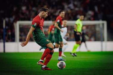 Ruben Dias UEFA Euro 2024 eleme maçında Portekiz ve Slovakya milli takımları arasında Estadio do Dragao, Porto 'da oynandı. (Maciej Rogowski)