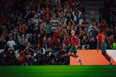 UEFA Euro 2024 eleme maçı sırasında Portekiz ve Slovakya milli takımları arasında Estadio do Dragao, Porto 'da oynanan Cristiano Ronaldo. (Maciej Rogowski)