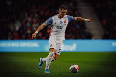 Peter Pekarik UEFA Euro 2024 eleme maçında Portekiz ve Slovakya milli takımları arasında Estadio do Dragao, Porto 'da oynandı. (Maciej Rogowski)