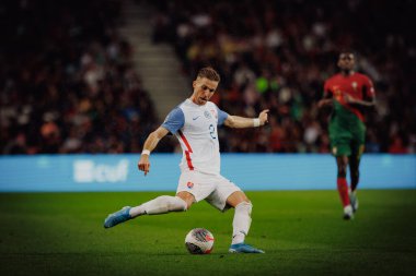 Peter Pekarik UEFA Euro 2024 eleme maçında Portekiz ve Slovakya milli takımları arasında Estadio do Dragao, Porto 'da oynandı. (Maciej Rogowski)