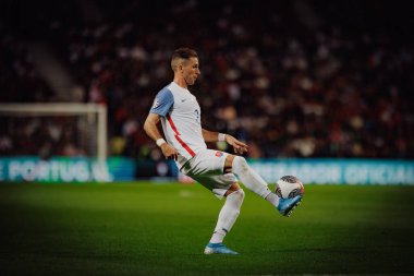 Peter Pekarik UEFA Euro 2024 eleme maçında Portekiz ve Slovakya milli takımları arasında Estadio do Dragao, Porto 'da oynandı. (Maciej Rogowski)