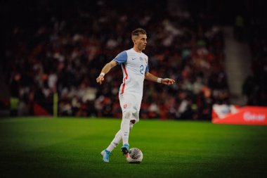 Peter Pekarik UEFA Euro 2024 eleme maçında Portekiz ve Slovakya milli takımları arasında Estadio do Dragao, Porto 'da oynandı. (Maciej Rogowski)