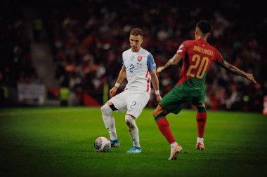 Peter Pekarik UEFA Euro 2024 eleme maçında Portekiz ve Slovakya milli takımları arasında Estadio do Dragao, Porto 'da oynandı. (Maciej Rogowski)