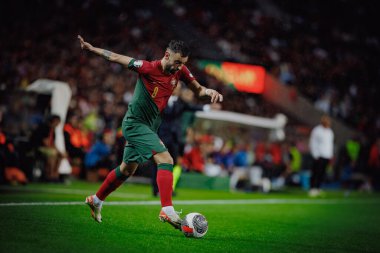 Bruno Fernandes UEFA Euro 2024 eleme maçında Portekiz ve Slovakya milli takımları arasında Estadio do Dragao, Porto 'da oynandı. (Maciej Rogowski)