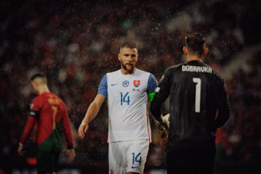 Milan Skriniar UEFA Euro 2024 eleme maçında Portekiz ve Slovakya milli takımları arasında Estadio do Dragao, Porto 'da oynandı. (Maciej Rogowski)