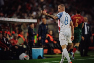 Ondrej Duda UEFA Euro 2024 eleme maçında Portekiz ve Slovakya milli takımları arasında Estadio do Dragao, Porto 'da oynandı. (Maciej Rogowski)