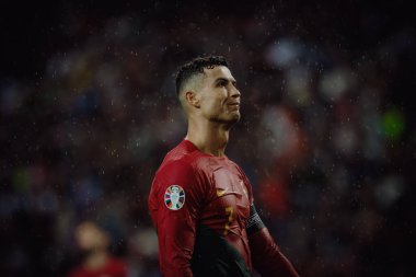 UEFA Euro 2024 eleme maçı sırasında Portekiz ve Slovakya milli takımları arasında Estadio do Dragao, Porto 'da oynanan Cristiano Ronaldo. (Maciej Rogowski)