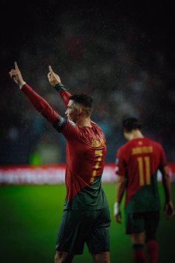 UEFA Euro 2024 eleme maçı sırasında Portekiz ve Slovakya milli takımları arasında Estadio do Dragao, Porto 'da oynanan Cristiano Ronaldo. (Maciej Rogowski)
