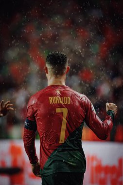 UEFA Euro 2024 eleme maçı sırasında Portekiz ve Slovakya milli takımları arasında Estadio do Dragao, Porto 'da oynanan Cristiano Ronaldo. (Maciej Rogowski)