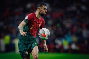 Bruno Fernandes UEFA Euro 2024 eleme maçında Portekiz ve Slovakya milli takımları arasında Estadio do Dragao, Porto 'da oynandı. (Maciej Rogowski)