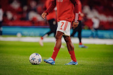 David Neres UEFA Şampiyonlar Ligi 'nde SL Benfica ile Real Sociedad arasında oynanan 23 / 24 maçında Estadio Da Luz, Lizbon, Portekiz' de. (Maciej Rogowski)