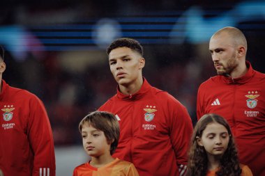 Alexander Bah UEFA Şampiyonlar Ligi sırasında SL Benfica ile Real Sociedad arasında oynanan maçta Estadio Da Luz, Lizbon, Portekiz 'de. (Maciej Rogowski)