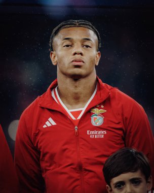 David Neres UEFA Şampiyonlar Ligi 'nde SL Benfica ile Real Sociedad arasında oynanan 23 / 24 maçında Estadio Da Luz, Lizbon, Portekiz' de. (Maciej Rogowski)