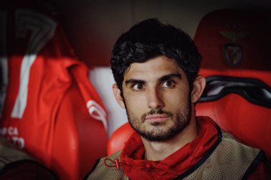 Goncalo Guedes UEFA Şampiyonlar Ligi 'nde SL Benfica ile Real Sociedad arasında oynanan 23 / 24 maçında Estadio Da Luz, Lizbon, Portekiz' de. (Maciej Rogowski)