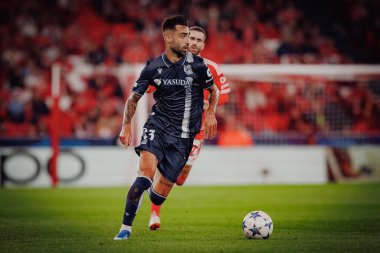 Brais Mendez UEFA Şampiyonlar Ligi 'nde SL Benfica ile Real Sociedad arasında oynanan 23 / 24 maçında Estadio Da Luz, Lizbon, Portekiz' de. (Maciej Rogowski)