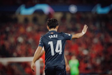 Brais Mendez UEFA Şampiyonlar Ligi 'nde SL Benfica ile Real Sociedad arasında oynanan 23 / 24 maçında Estadio Da Luz, Lizbon, Portekiz' de. (Maciej Rogowski)