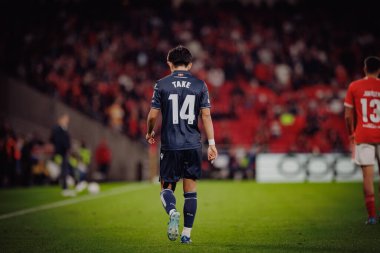 Takefusa Kubo UEFA Şampiyonlar Ligi 'nde SL Benfica ile Real Sociedad arasında oynanan 23 / 24 maçında Estadio Da Luz, Lizbon, Portekiz' de. (Maciej Rogowski)