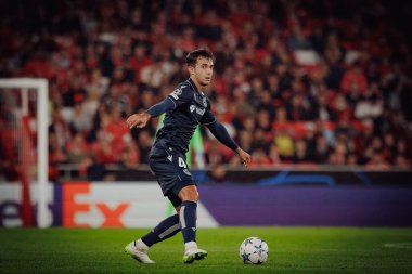 Martin Zubimendi UEFA Şampiyonlar Ligi 'nde SL Benfica ve Real Sociedad arasında oynanan 23 / 24 maçında Estadio Da Luz, Lizbon, Portekiz' de. (Maciej Rogowski)
